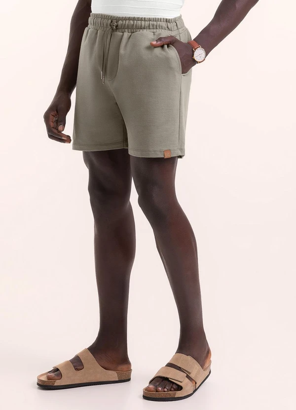 Exco - Short em Moletom Marrom