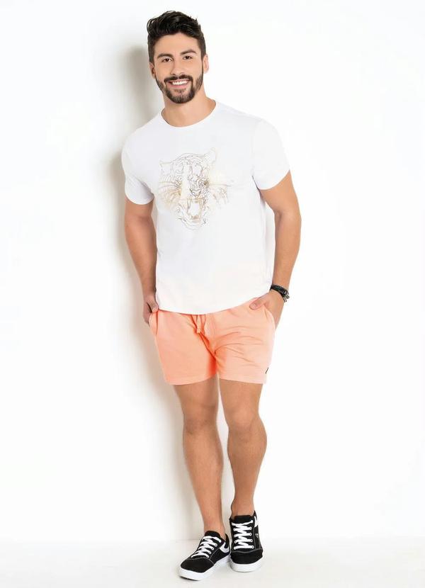 Outlet - Short Masculino em Moletinho Neon Coral 3