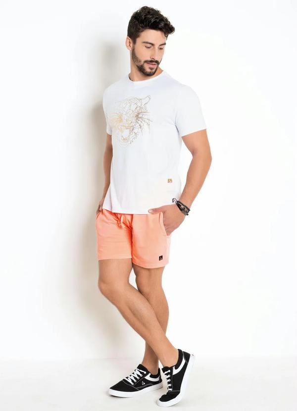 Outlet - Short Masculino em Moletinho Neon Coral 4