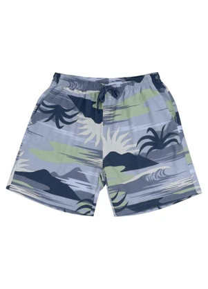 Biogás - Short Microfibra com Elastano Azul - BIOGÁS