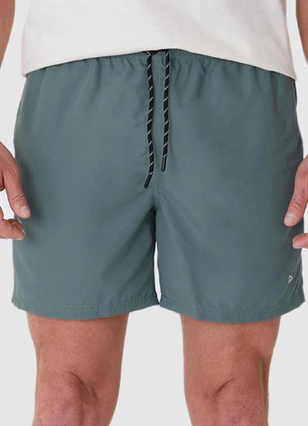 Malwee - Shorts Água com Bordado Verde Militar