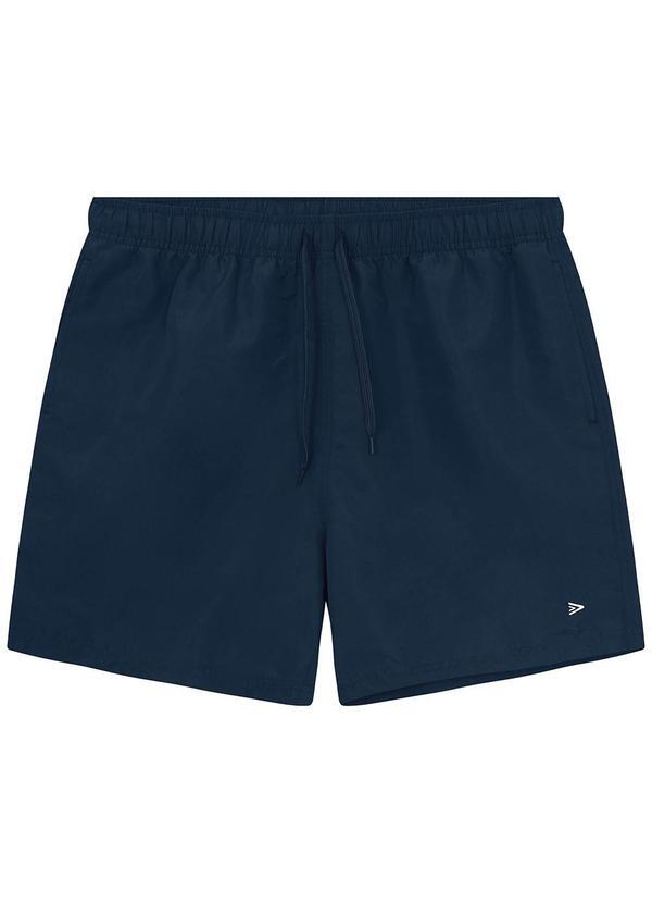 Malwee - Shorts Azul Marinho em Microfibra com Bordado
