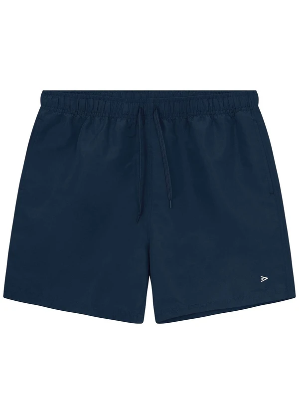 Malwee - Shorts Azul Marinho em Microfibra com Bordado