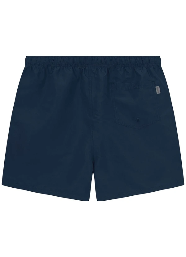 Malwee - Shorts Azul Marinho em Microfibra com Bordado 2