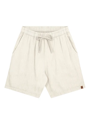 Fico - Shorts com Bolsos em Tecido com Linho Branco - FICO