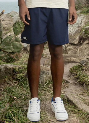 The Philippines - Shorts em Microfibra Azul - THE PHILIPPINES