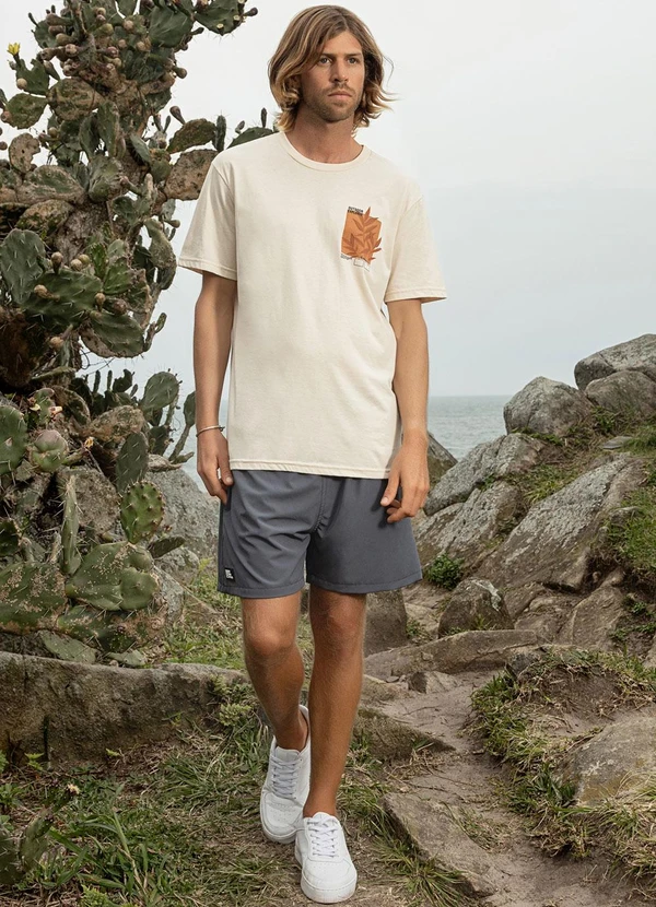 The Philippines - Shorts em Microfibra Cinza 3