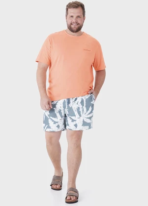 Malwee - Shorts em Tafetá PlusAzul Acinzentado - MALWEE