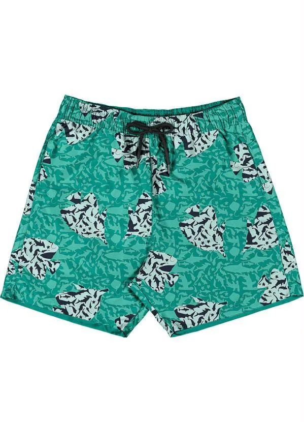 Rovitex - Shorts Masculino Estampado Microfibra Verde