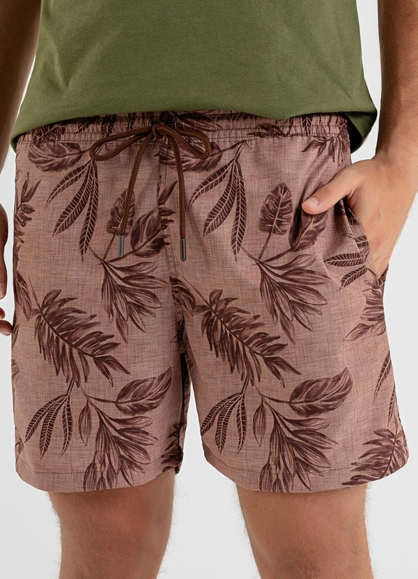 The Philippines - Shorts Masculino Microfibra Marrom