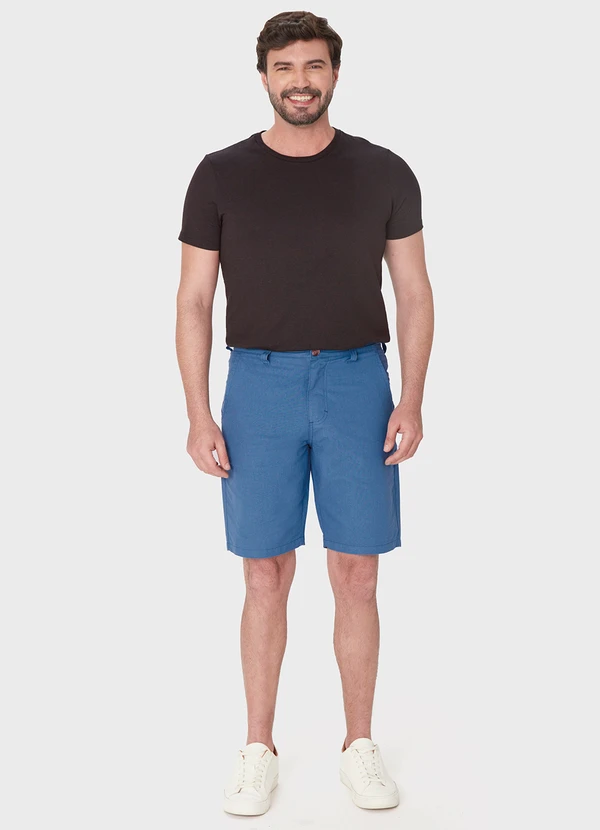 Malwee - Shorts Masculino Slim em Sarja Azul 2