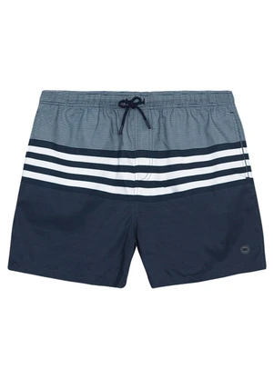Malwee - Shorts Slim Listras Azul Marinho - MALWEE