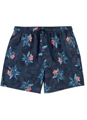 Malwee - Shorts Slim Tropical em Tafetá Azul Marinho - MALWEE