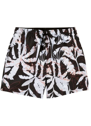 Malwee - Shorts Slim Tropical em Tafetá Preto - MALWEE