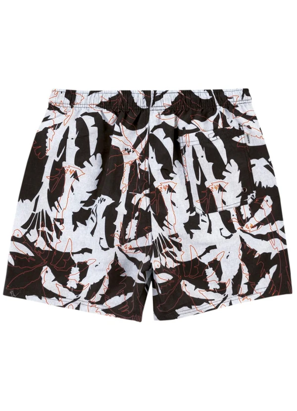 Malwee - Shorts Slim Tropical em Tafetá Preto 2