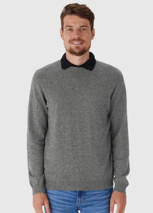 Malwee - Blusão Suéter em Tricô Cinza Escuro - MALWEE