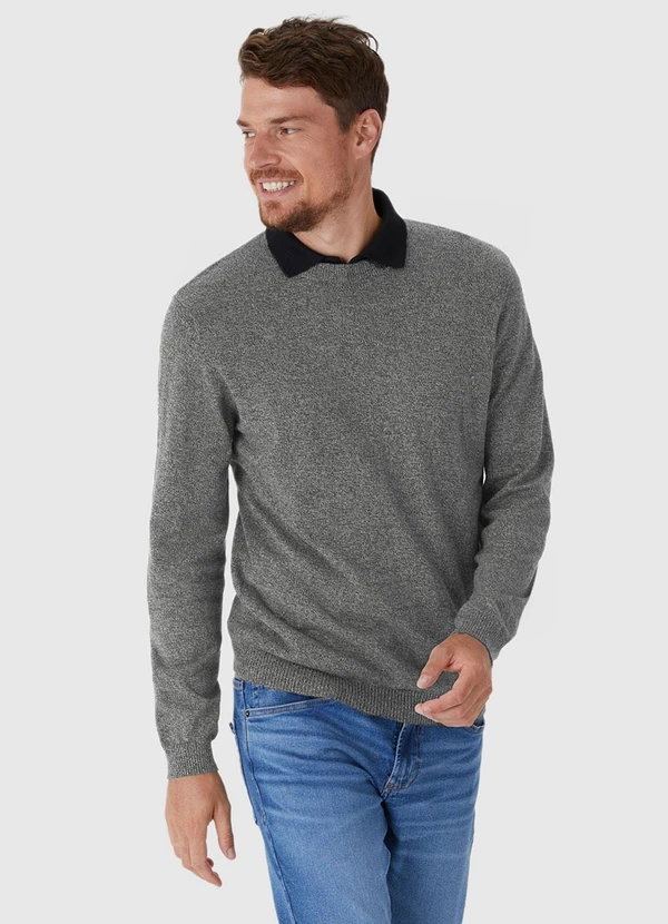 Malwee - Blusão Suéter em Tricô Cinza Escuro 4