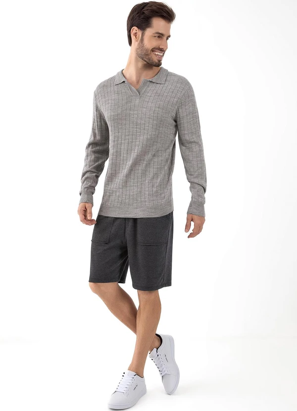 Moda Pop - Casaco Mescla Claro em Tricô 3