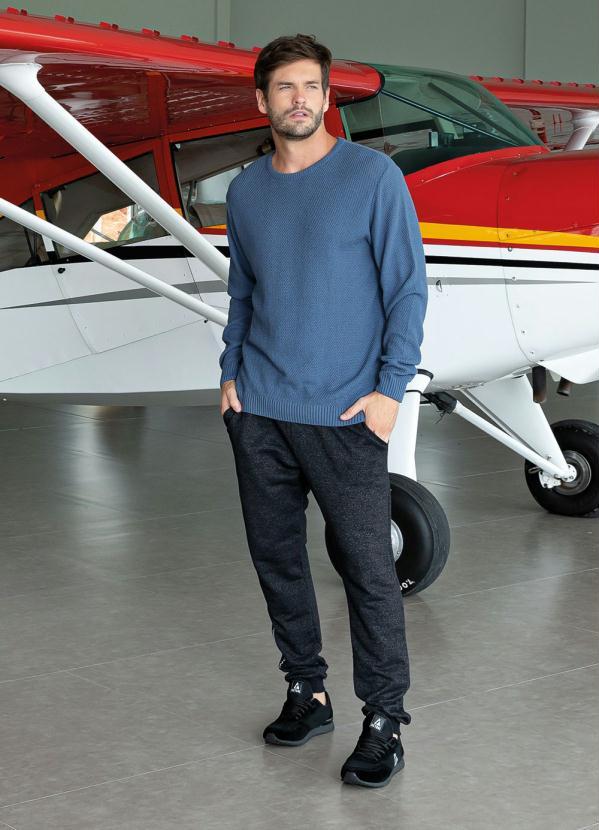 Actual - Suéter Azul com Mangas Longas 6