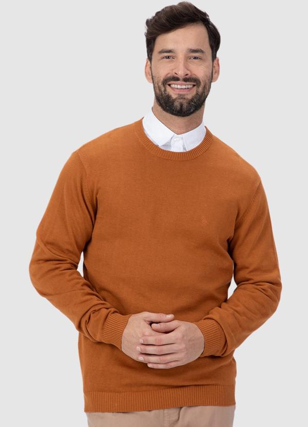 Malwee - Suéter em Tricô Masculino Marrom 1