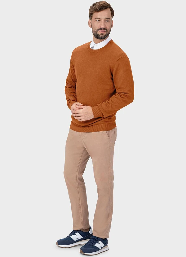 Malwee - Suéter em Tricô Masculino Marrom 3