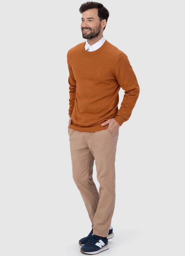 Malwee - Suéter em Tricô Masculino Marrom 4