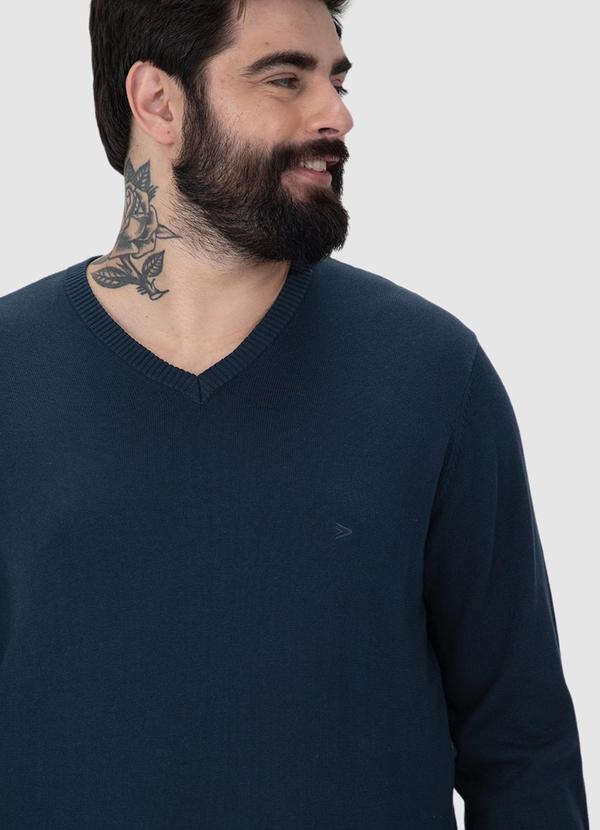 Malwee - Suéter em Tricô Masculino Plus Azul 2