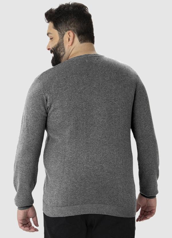 Malwee - Suéter em Tricô Masculino Plus Cinza 2