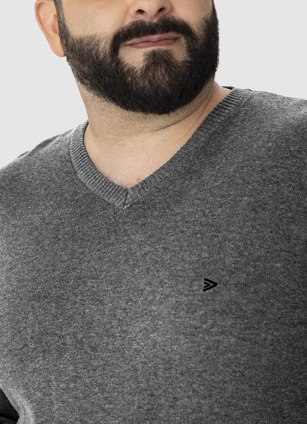 Malwee - Suéter em Tricô Masculino Plus Cinza 3