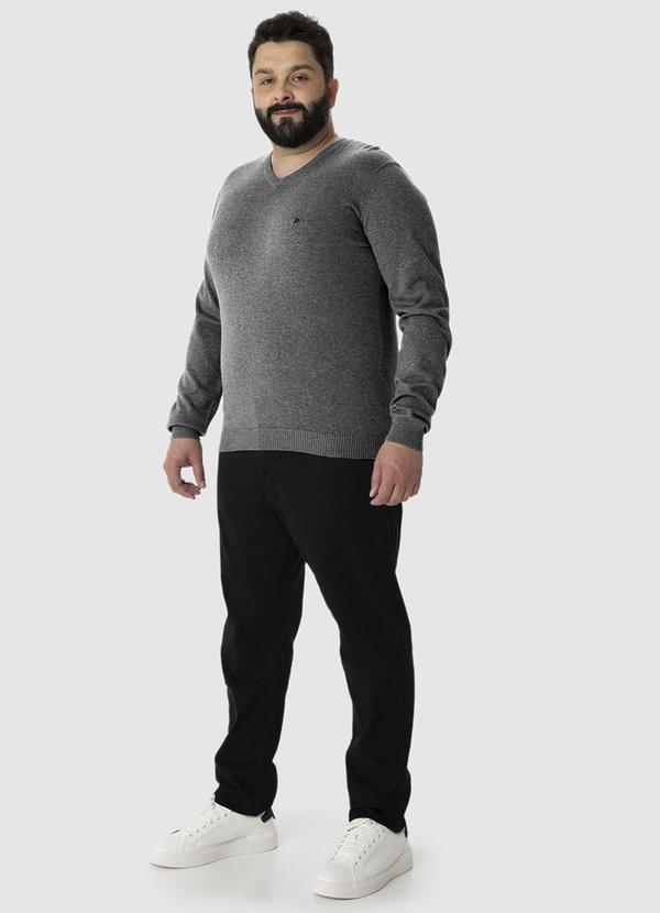 Malwee - Suéter em Tricô Masculino Plus Cinza 4