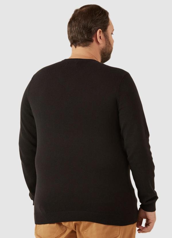 Malwee - Suéter em Tricô Masculino Plus Preto 2