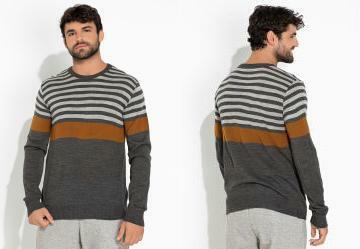 Suter Listras Mescla com Mangas Longas