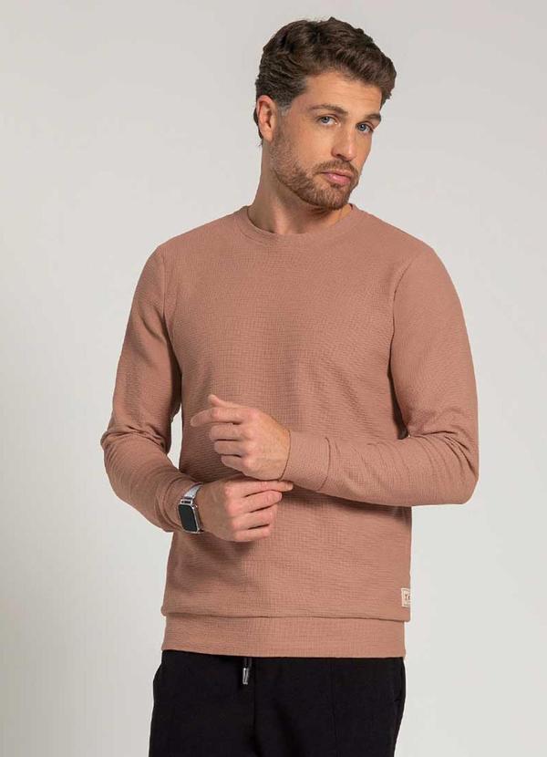 Exco - Suéter Masculino com Etiqueta Marrom