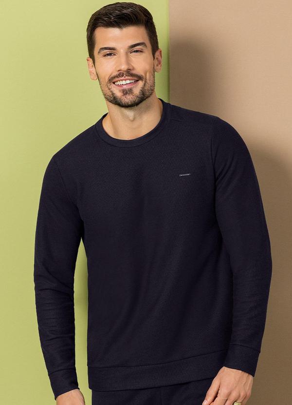 Exco - Suéter Masculino em Moletinho Preto