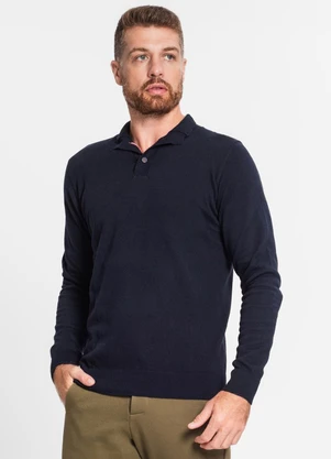 Diametro - Suéter Masculino em Tricot Azul - DIAMETRO