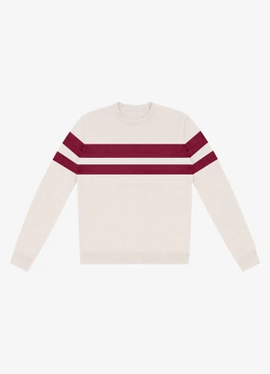 Diametro - Suéter Masculino Listrado Tricot Bege - DIAMETRO
