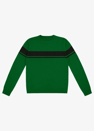 Diametro - Suéter Masculino Listrado Tricot Verde - DIAMETRO