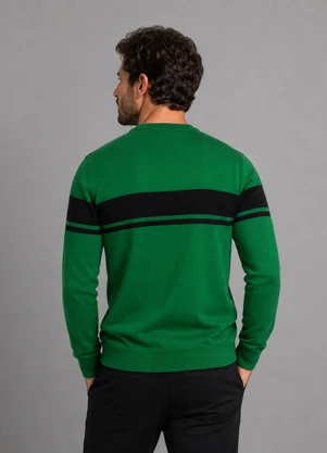 Diametro - Suéter Masculino Listrado Tricot Verde - DIAMETRO