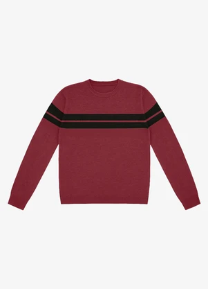 Diametro - Suéter Masculino Listrado Tricot Vermelho - DIAMETRO