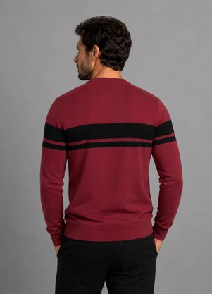 Diametro - Suéter Masculino Listrado Tricot Vermelho - DIAMETRO
