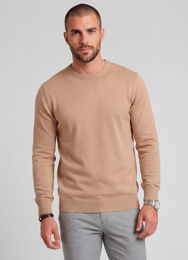 Diametro - Suéter Masculino Tricot Marrom