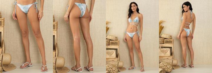 Calcinha Biquni com Amarrao Folhagem