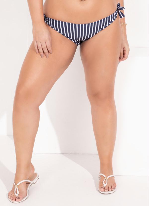 Outlet - Calcinha Biquíni Listrado Navy com Amarraçoes 7