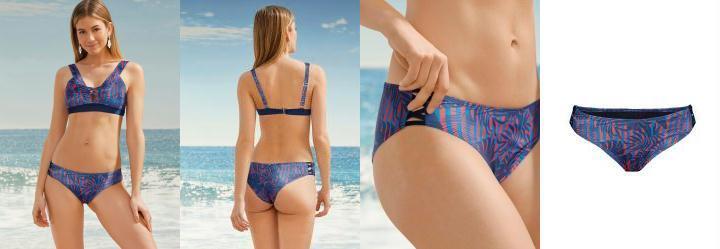 Calcinha Biquni Listras Folhas com Tiras