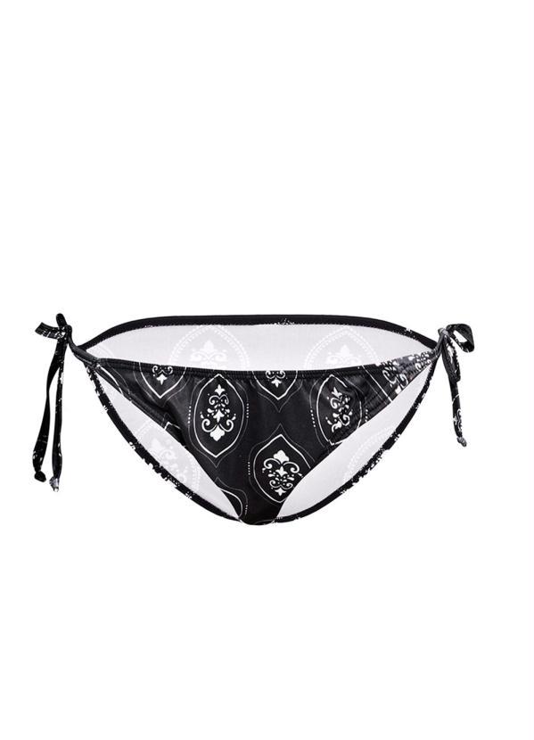 Outlet - Calcinha Biquíni Paisley Preto com Amarração 5
