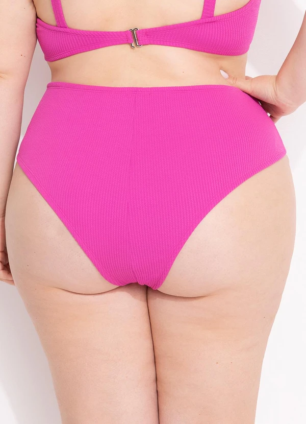 Marguerite - Calcinha Biquíni Pink em Canelado Texturizado 3