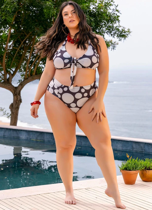 Marguerite - Calcinha Biquíni Poá Preto em Poliflex 3