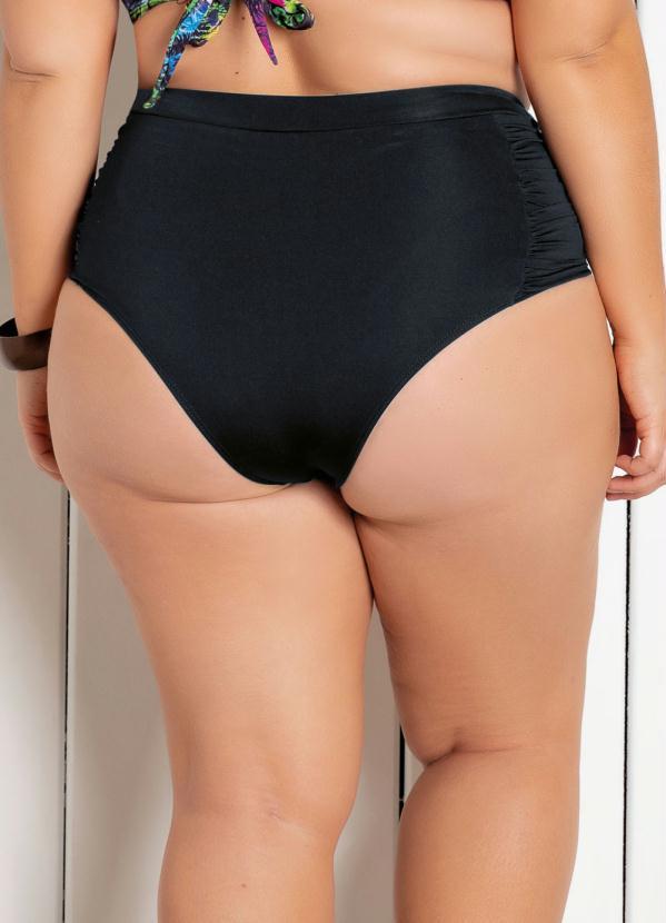 Bimini - Calcinha Biquíni Preta com Drapeado nas Laterais 2
