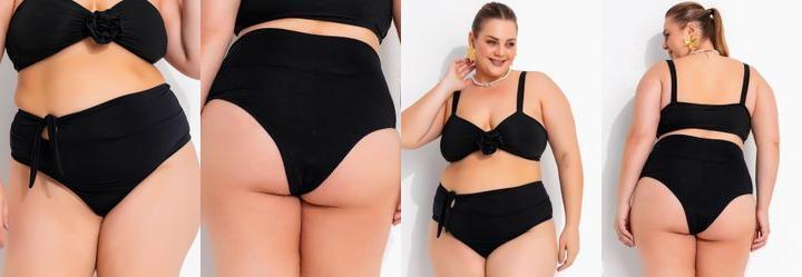 Calcinha Biquni Preto em Poliflex