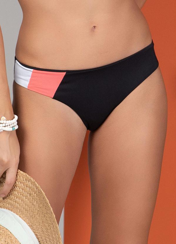 Quintess - Calcinha de Biquíni Tricolor com Recortes